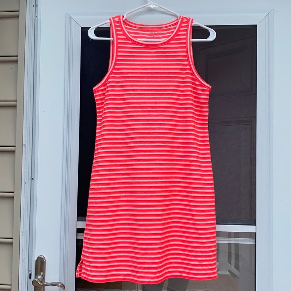 Loft Neon pink striped dress